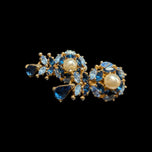 1950's Christian Dior by Mitchel Maer Demi-Parure Faux Sapphire / Pearl Necklace and Earrings Set