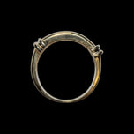 14K Yellow & White Gold Ribbed Diamond Row Band Size 6 3/4