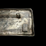 Signed "Shingled Roof" Sterling Silver Brutalist Brooch