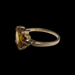 10K Yellow Gold Emerald Cut Synthetic Yellow Sapphire Ring Size 4 3/4