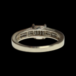 Estate 14K White Gold Princess Cut Diamond Ring 6.5mm Size 6 3/4