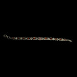 Sterling Silver & Marquise Cut Garnet Panel Link Bracelet