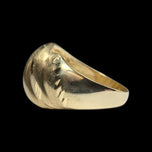 10K Yellow Gold Brushed / Etched Dome Ring Size 7