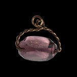 9K Rose Gold Amethyst Spinning Fob Pendant