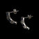 10K White Gold Sapphire & Diamond Bar Stud Earrings