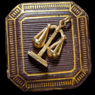 10K Yellow Gold Scales of Law / Libra Scales Zodiac Charm / Pendant