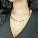 14K White and Yellow Gold Reversible Omega Link Italian Gold Necklace 6mm Thick