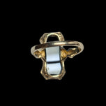 10K Yellow Gold Gothic Geometric Black Onyx Ring Size 5.5