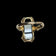 10K Yellow Gold Gothic Geometric Black Onyx Ring Size 5.5