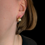 10K Yellow Gold Chunky Stepped Edge Hoop Earrings
