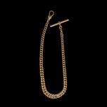 Antique 9K Rose Gold Watch Chain with Dog Clip & T-Bar Hallmarked Birmingham I.S. Greenberg & Co