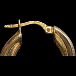 14K Tri-Colour Gold Twist Hoop Earrings