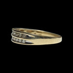 10K Yellow Gold Double Row Diamond Band Size 7 1/4