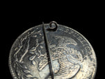 Victorian Mexico 8 Reales Silver Dollar Love Token Brooch with "EW" Etching