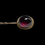 9CT Rose / Yellow Gold Victorian Era Purple Rhodolite Garnet Cabochon Stick Pin