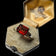 10K Yellow Gold Emerald Cut Garnet Ring Size 6 3/4