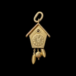 9K Yellow Gold Cuckoo Clock Charm Pendant