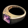 14K Yellow Gold Amethyst Solitaire Ring Size 7