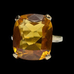 10K Yellow Gold & Synthetic Yellow Sapphire Cocktail Ring Size 5 1/4