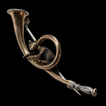 Antique 15K & Platinum Hunting Theme Articulated Fox Horn Brooch England