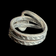 Sterling Silver Snake Ring With Turquoise Eyes - Native American - Zuni