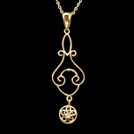 14K Yellow Gold & Diamond Lavalier Pendant Necklace