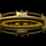 Antique 9K Victorian Era Blue Garnet-Topped Doublet & Seed Pearl Etruscan Mourning Brooch