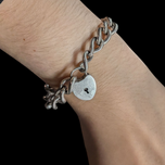 Sterling Silver Heart Padlock Bracelet