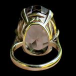 10K Yellow Gold & Faceted Oval Cut Smoky Quartz Cocktail Ring