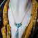 Native American Sterling Silver & Turquoise Feather Pendant Necklace
