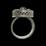 Mexican / Navajo Style Sterling Ring Turquoise & Amethyst