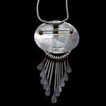 Mexico Sterling Silver Carnelian Cabochon Pendant or Brooch Signed