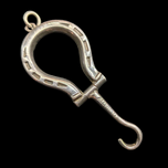 Antique 1905 Sterling Silver Folding Horseshoe Button Hook Chatelaine Accessory