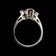 10K White Gold Tear Drop Synthetic Ruby & CZ Ring Size 5 1/4