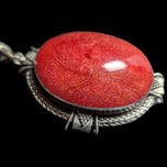 Sterling Silver Red Coral Necklace