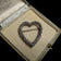 Antique / Edwardian Sterling Silver Etched Heart Brooch / Slider Pendant