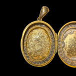 Antique Victorian Gold Filled Locket Pendant with Paste Stone
