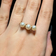 10K Yellow Gold Triple Pearl Ring Size 6