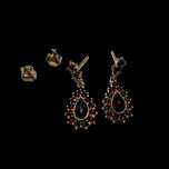14K Bohemian Garnet Cluster Dangle Stud Earrings