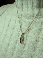 10K Yellow & White Gold Diamond Pendant Necklace