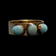 14K Yellow Gold Triple Larimar Wide Band Ring Size 7 1/4