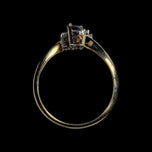 10K Two Tone Diamond & Sapphire Waterfall Bypass Ring Size 7 1/4