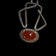 Modernist Carnelian Cabochon Sterling Silver Necklace Xila, Israel