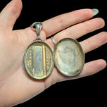 Victorian Antique Sterling Silver Etched Locket Pendant / Fob Birmingham England