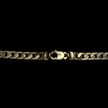 14K Yellow Solid Gold Curb Link Chain Necklace Italy