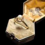 10K Gold Cultured Pearl Ring Size 6 1/4