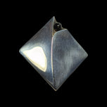 Vintage Modernist Sterling Silver Abstract Brooch with Black Onyx Signed
