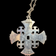 .800 Silver Ornate Cross with Purple Glass, Jerusalem