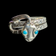 Sterling Silver Snake Ring With Turquoise Eyes - Native American - Zuni