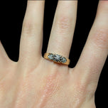 10K Yellow Gold Illusion Set Heart Flanked Diamond Ring Size 7 3/4